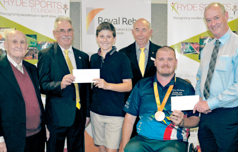Photo of Jonathon and Rory receiving their Ryde Sports Foundation Awards
